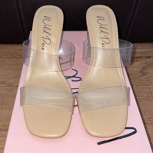 NEW Wild Pair clear strap vinyl heels